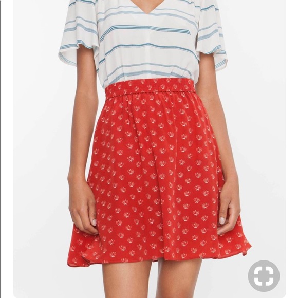 NEW • Tucker NYC • Above the Knee Skirt Persimmon - Picture 2 of 5